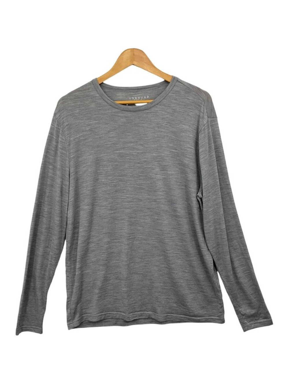Unbound Merino Long Sleeve Shirt Mens Large Gray 100% Merino Wool Tagless